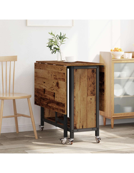 Tavolo da pranzo pieghevole con ruote 130 x 80 x 76,5 cm