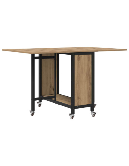 Tavolo da pranzo pieghevole con ruote 130 x 80 x 76,5 cm
