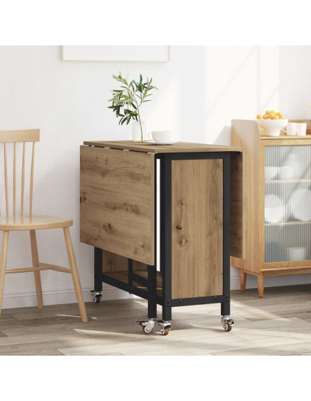 Tavolo da pranzo pieghevole con ruote 130 x 80 x 76,5 cm