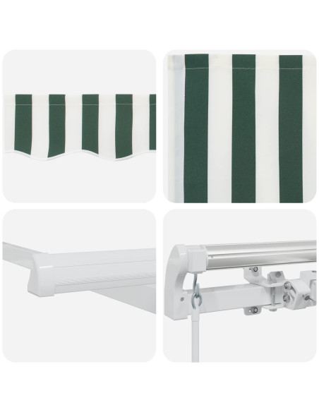 Tenda Retrattile Verde e Bianco 400 × 300 cm