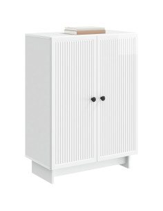Credenza Bianco Lucido 66 x 34,5 x 90 cm Legno ingegnerizzato 2