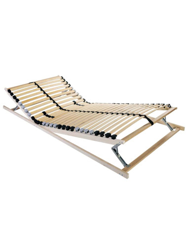 Base a doghe Marrone 80 x 190 cm Legno massello di faggio