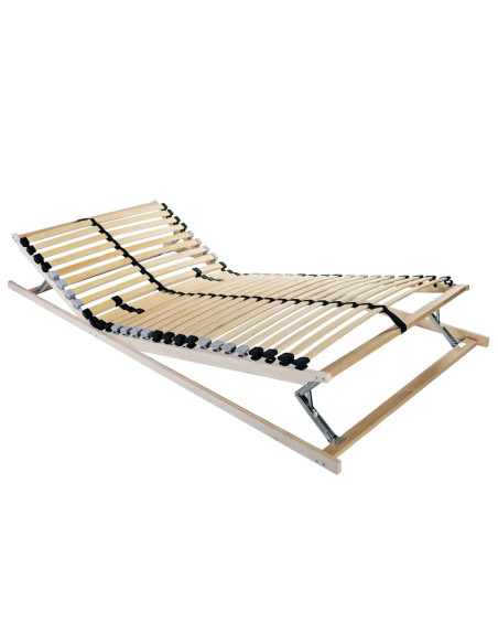 Base a doghe Marrone 80 x 190 cm Legno massello di faggio