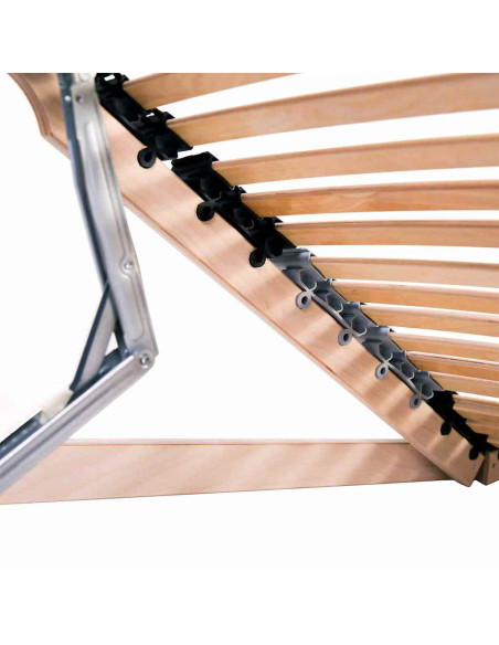 Base a doghe Marrone 140 x 190 cm Legno massello di faggio