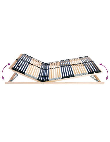 Base a doghe Marrone 140 x 190 cm Legno massello di faggio