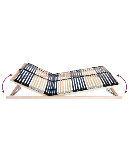 Base a doghe Marrone 140 x 190 cm Legno massello di faggio