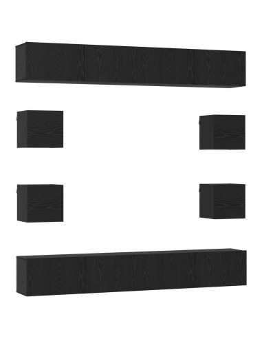 Set mobile TV 8 pcs 100 x 30 x 30 cm Rovere Nero