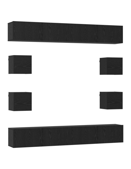 Set mobile TV 8 pcs 100 x 30 x 30 cm Rovere Nero