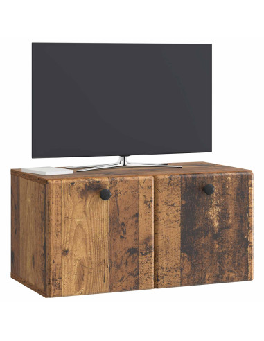 Mobile Porta TV da Muro 59,5 x 31 x 30 cm Legno antico