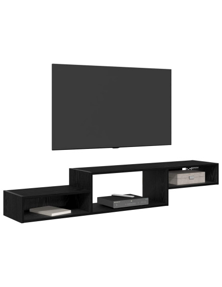 Mobile TV da Parete A parete Rovere Nero 150 x 28 x 26 cm