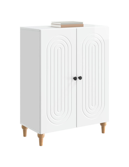 Credenza Bianco Lucido 66 x 34,5 x 90 cm Legno ingegnerizzato