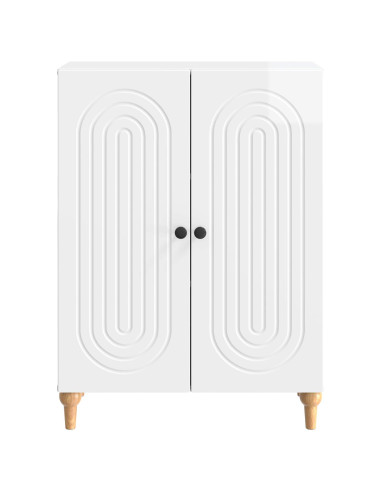 Credenza Bianco Lucido 66 x 34,5 x 90 cm Legno ingegnerizzato
