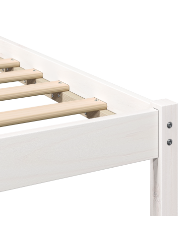 Struttura del letto con testiera Bianco Legno di pino massello