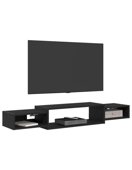 Mobile TV da Parete A parete Rovere Nero 140 x 28 x 21 cm