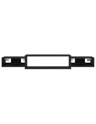 Mobile TV da Parete A parete Rovere Nero 140 x 28 x 21 cm