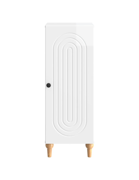 Credenza Bianco Lucido 33 x 34,5 x 90 cm Legno ingegnerizzato