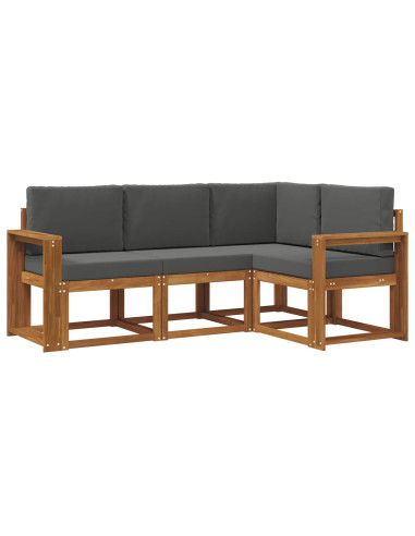 Set di divani da esterno con cuscino 4 pcs Naturale e Antracite