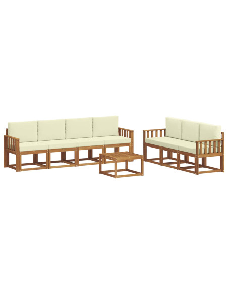 Set di divani con cuscino 8 pcs Naturale e Crema