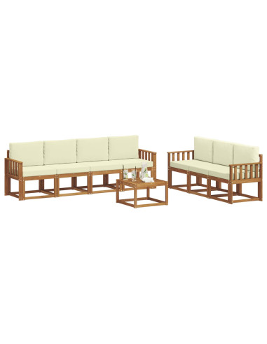 Set di divani con cuscino 8 pcs Naturale e Crema