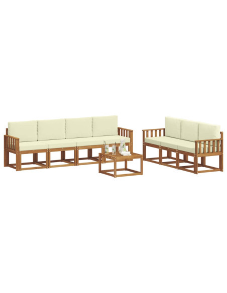 Set di divani con cuscino 8 pcs Naturale e Crema