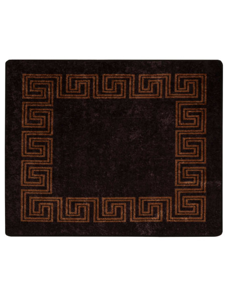 Runner Tappeto MARSA Nero 80 x 100 cm Poliestere e PVC