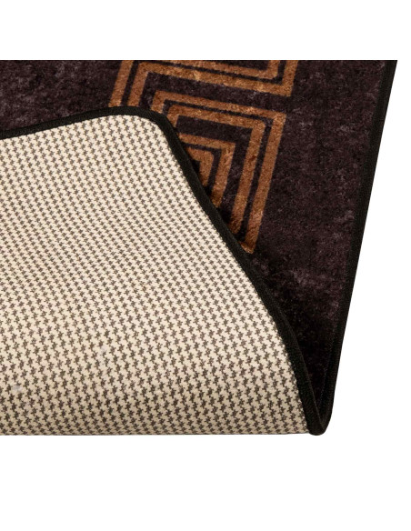 Runner Tappeto MARSA Nero 80 x 100 cm Poliestere e PVC