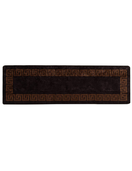 Runner Tappeto MARSA Nero 80 x 250 cm Poliestere e PVC
