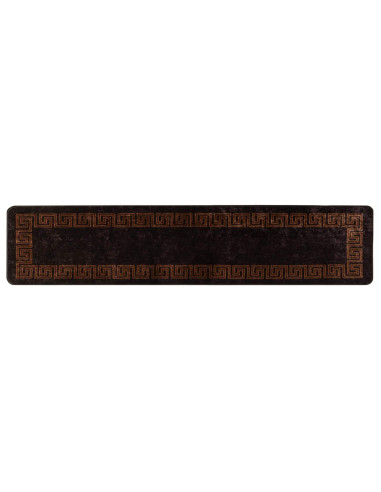 Runner Tappeto MARSA Nero 80 x 400 cm Poliestere e PVC