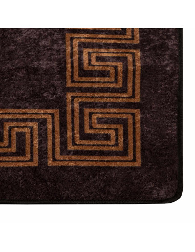 Runner Tappeto MARSA Nero 80 x 400 cm Poliestere e PVC