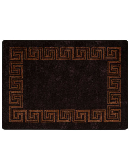 Runner Tappeto MARSA Nero 100 x 150 cm Poliestere e PVC