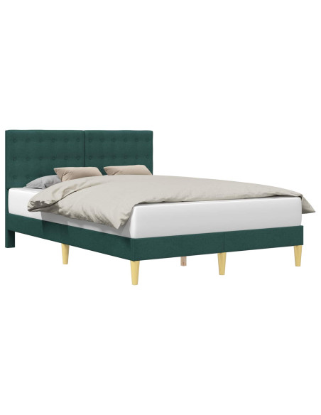 Struttura del letto Verde Scuro 140 x 200 cm Tessuto