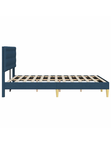 Struttura del letto con testiera Blu 140 x 200 cm Tessuto