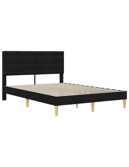 Struttura del letto con testiera Nero 160 x 200 cm Tessuto