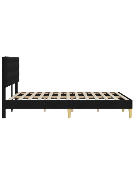 Struttura del letto con testiera Nero 160 x 200 cm Tessuto