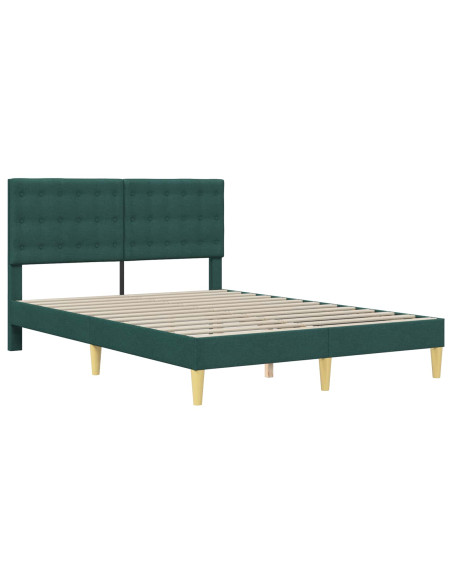 Struttura del letto Verde Scuro 160 x 200 cm Tessuto