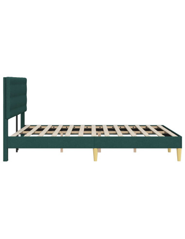 Struttura del letto Verde Scuro 160 x 200 cm Tessuto