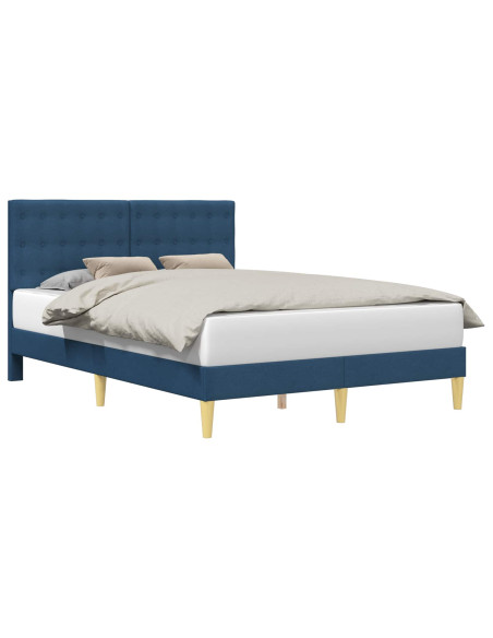 Struttura del letto con testiera Blu 160 x 200 cm Tessuto