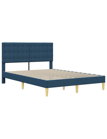 Struttura del letto con testiera Blu 160 x 200 cm Tessuto