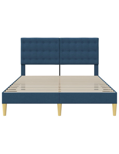 Struttura del letto con testiera Blu 160 x 200 cm Tessuto