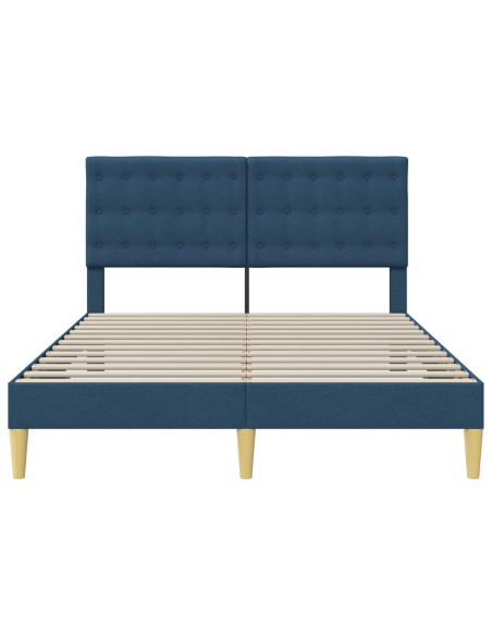 Struttura del letto con testiera Blu 160 x 200 cm Tessuto