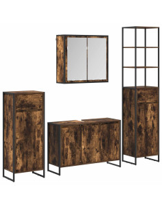 Set di mobili per il bagno Rovere fumé Legno multistrato 2