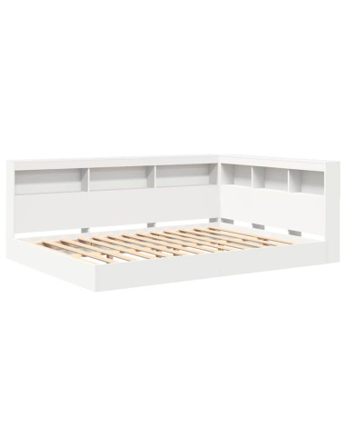 Letto Libreria Bianco 135 x 190 cm Legno multistrato