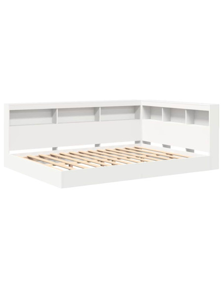 Letto Libreria Bianco 135 x 190 cm Legno multistrato