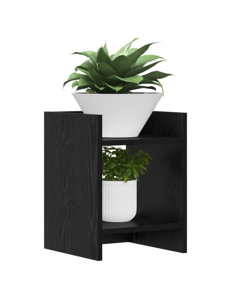 Supporto per piante 2 pcs Rovere Nero 30 x 30 x 40 cm