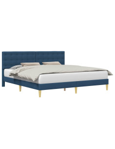 Struttura del letto con testiera Blu 180 x 200 cm Tessuto 2