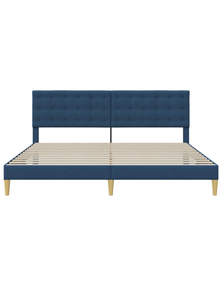 Struttura del letto con testiera Blu 180 x 200 cm Tessuto