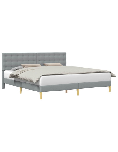 Struttura del letto Grigio Chiaro 200 x 200 cm Tessuto