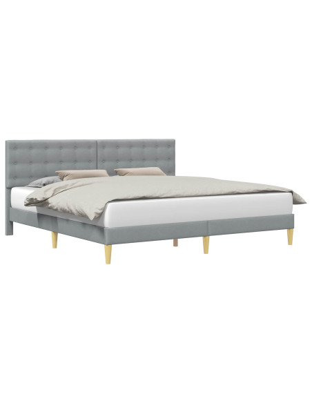 Struttura del letto Grigio Chiaro 200 x 200 cm Tessuto
