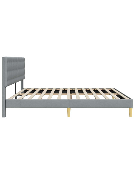 Struttura del letto Grigio Chiaro 200 x 200 cm Tessuto
