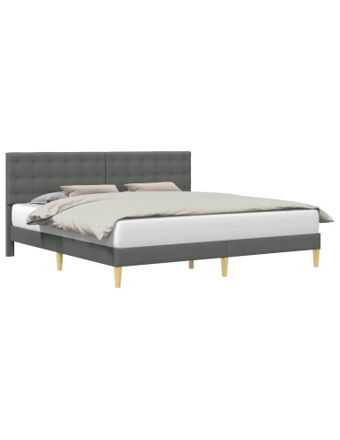 Struttura del letto Grigio Scuro 200 x 200 cm Tessuto